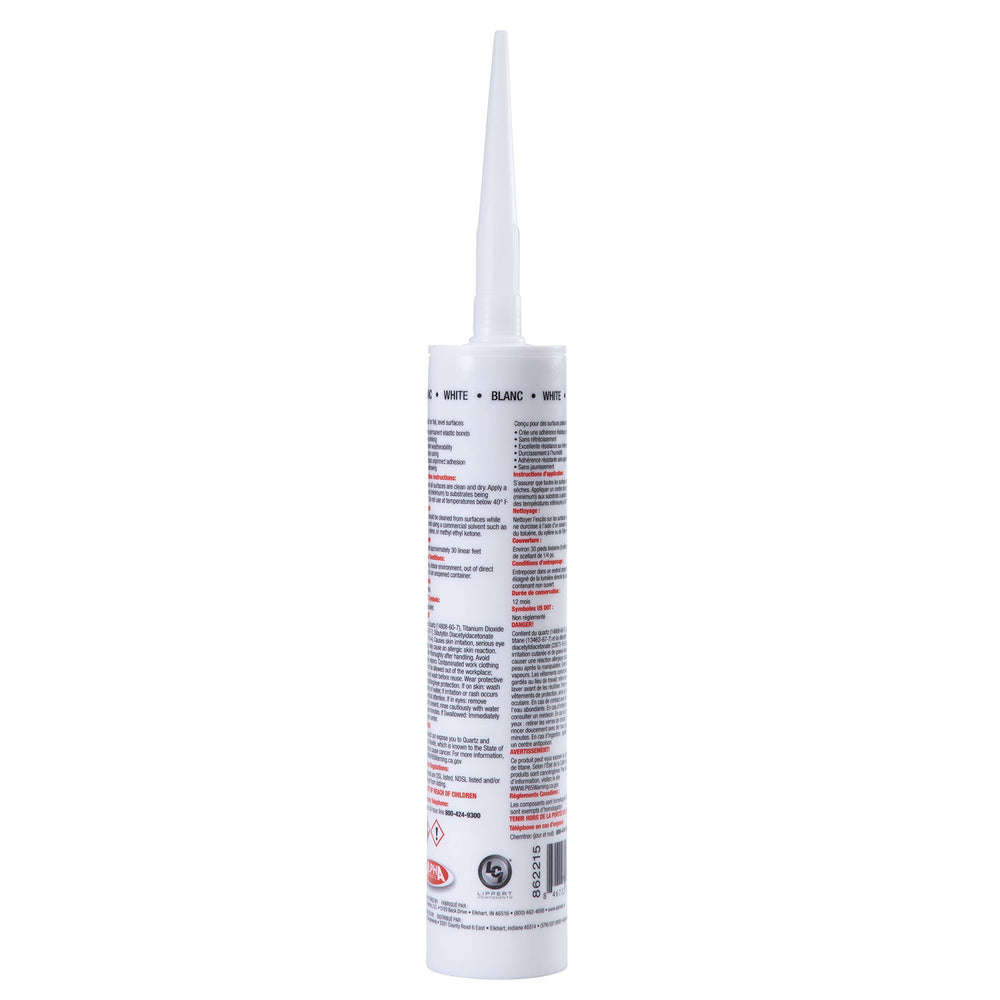Lippert Alpha 5121 cured sealant shows smooth, non shrinking finish