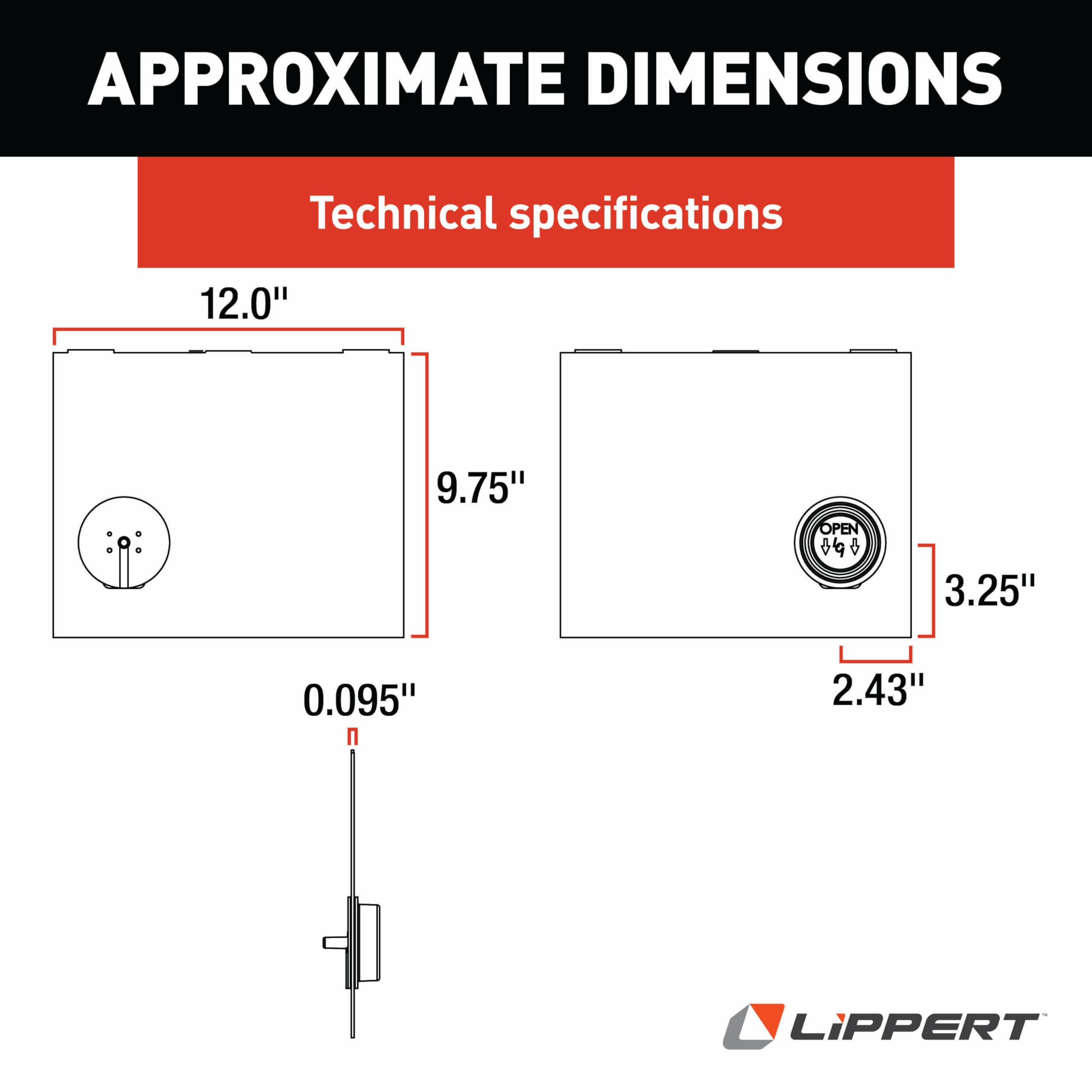 Durable plastic construction by Lippert for long-lasting RV screen door use.
