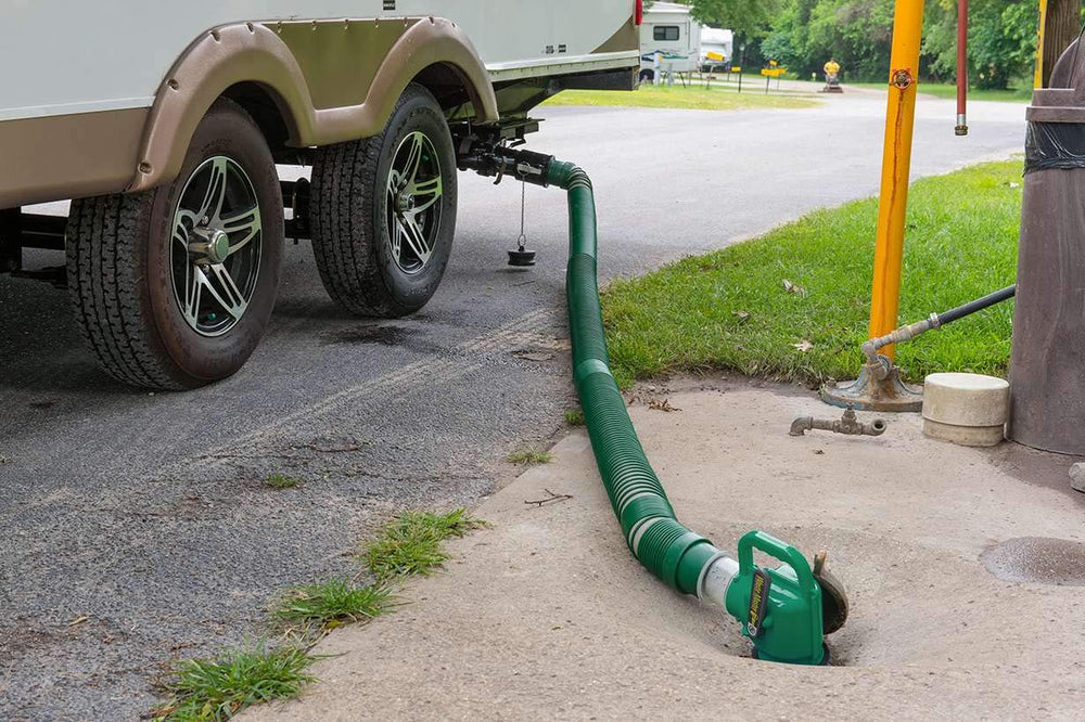 Lippert Waste Master integrated shut-off valve for controlled waste flow.