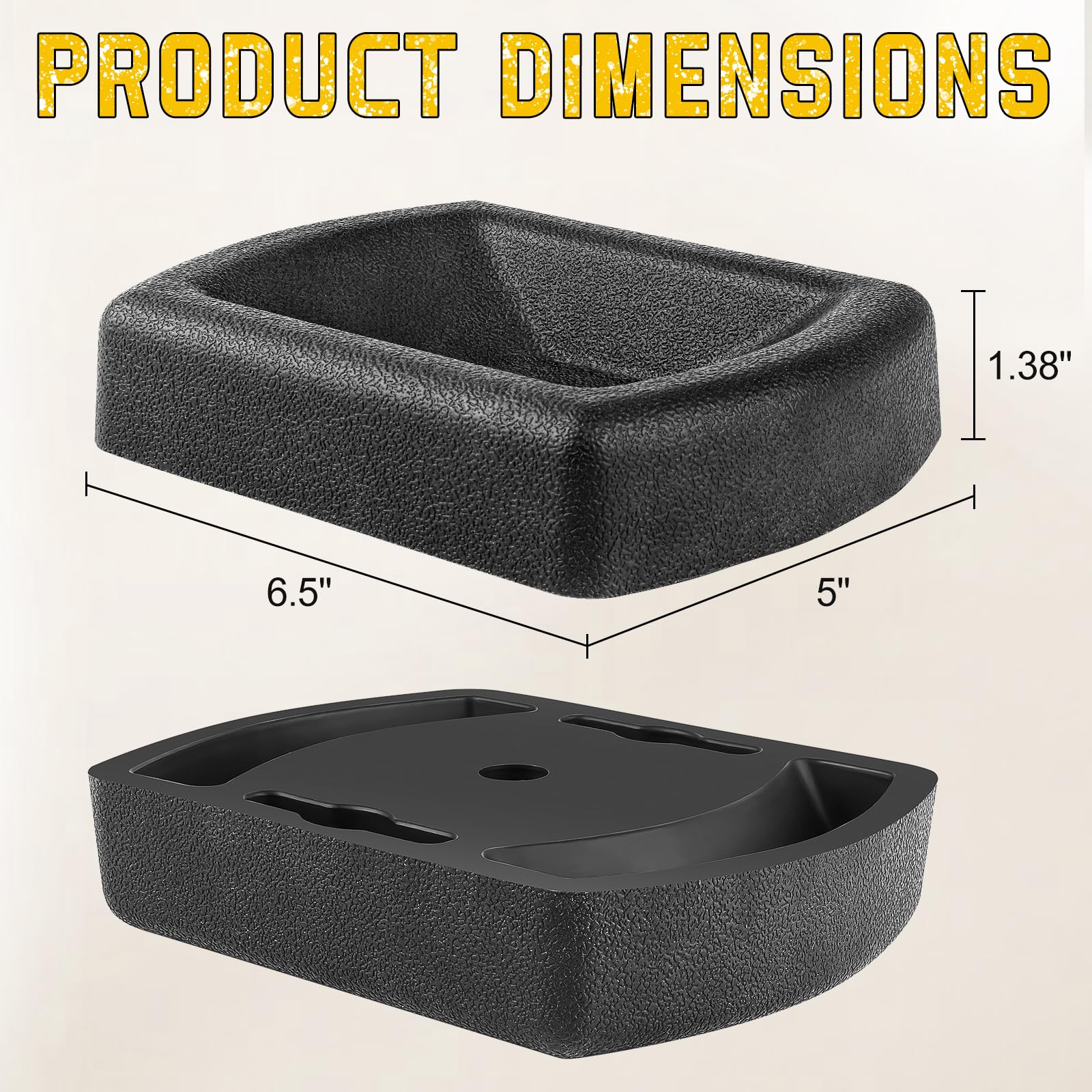 Liqmeivre heavy-duty rubber chock resists oil, water, gasoline for outdoor use.