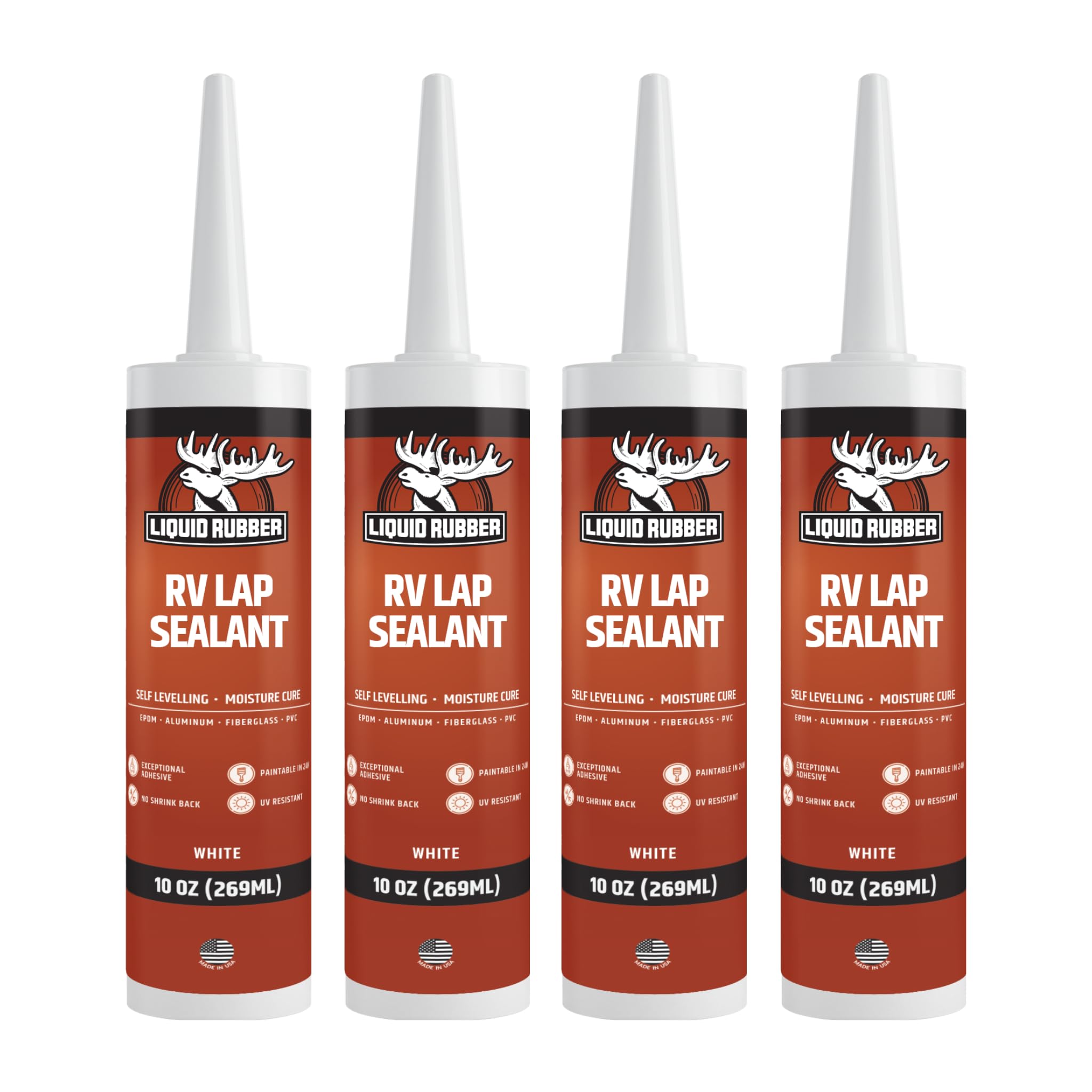 Liquid Rubber RV lap sealant flow demonstrates self-leveling roof sealing.