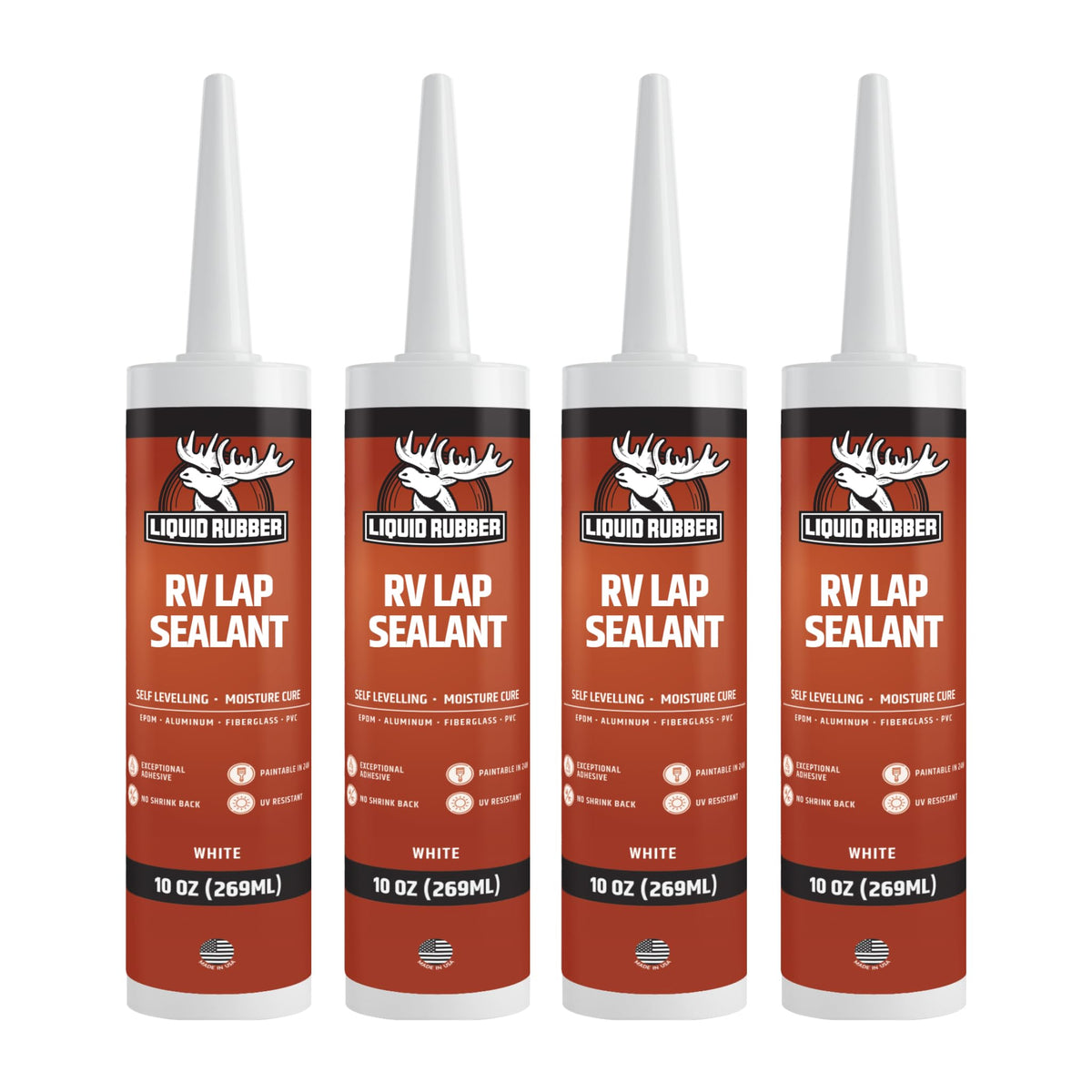 Liquid Rubber RV lap sealant flow demonstrates self-leveling roof sealing.