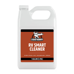 Liquid Rubber RV Smart Cleaner bottle demonstrates easy roof cleaning and restoration