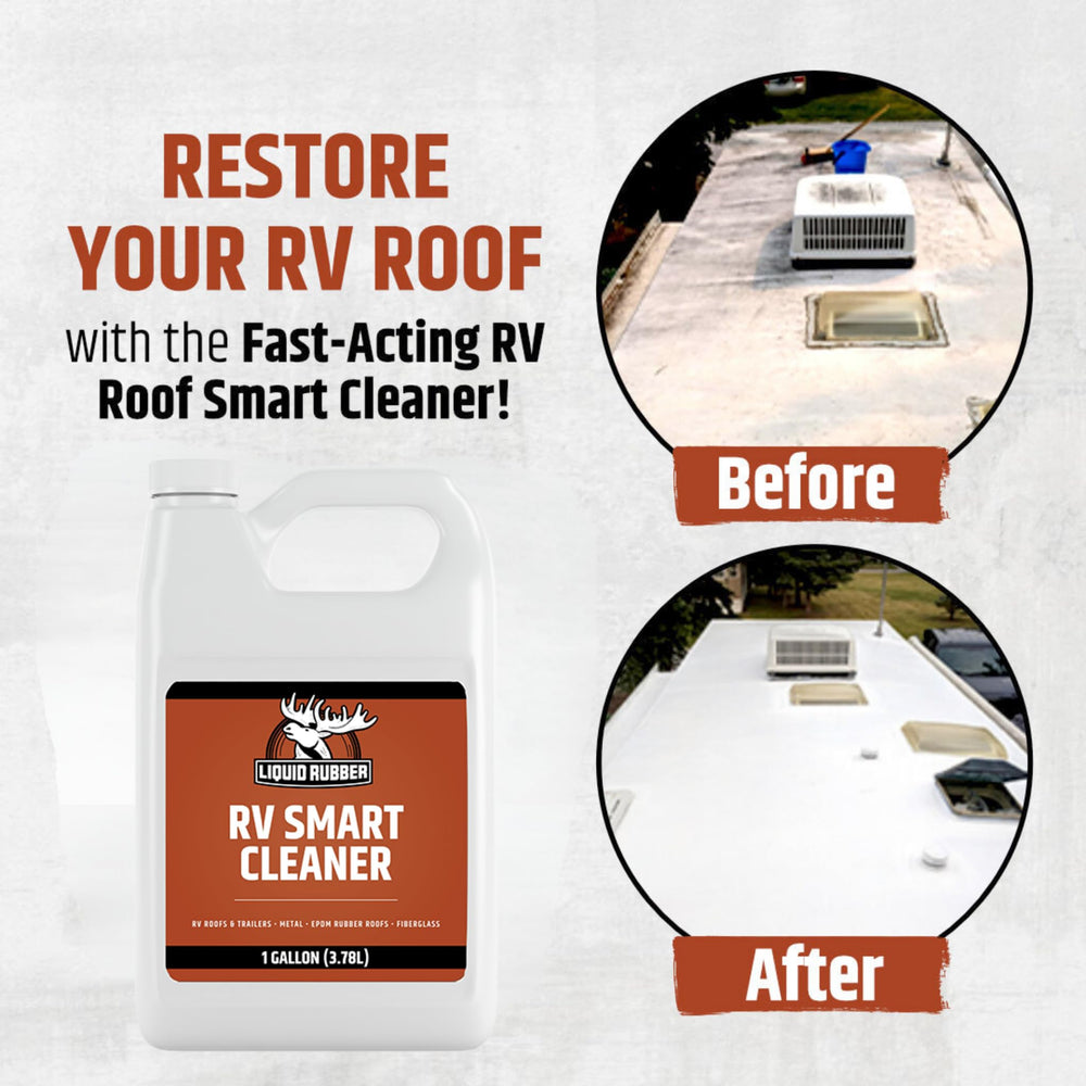 Liquid Rubber RV Smart Cleaner scrubbing brush enables versatile surface cleaning