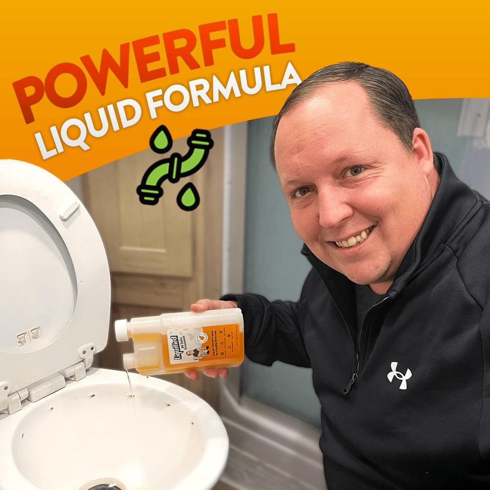 Liquified RV Toilet Treatment biodegradable formula safe for septic systems.
