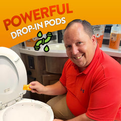 Liquified RV Toilet Treatment odor-elimination tank keeps odors at bay.