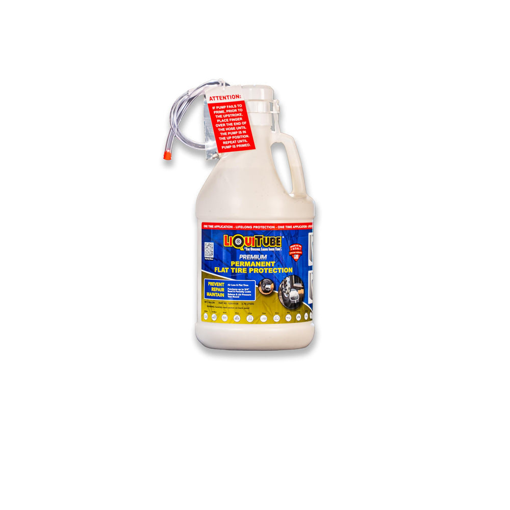 LiQuiTube Premium Heavy Duty Tire Sealant 1 Gal container ready for industrial tires.
