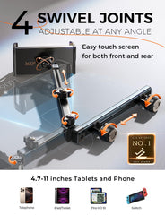 LISEN backseat entertainment system securely holds a tablet during bumpy drives.