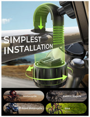 LISEN bike phone mount silicone cushions cradle the phone against vibration.