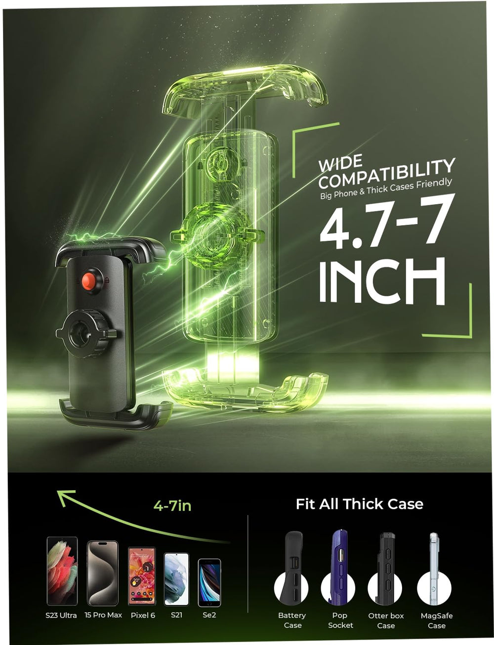 LISEN bike phone mount sustainable design with 12-month warranty.