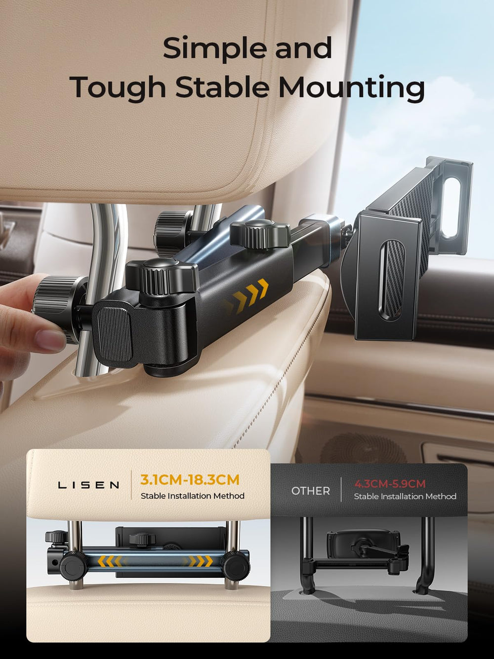 LISEN car organization tray helps tidy cables and devices.