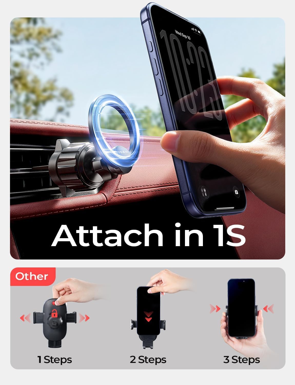 LISEN internal magnet array display highlighting high-performance N55 magnets