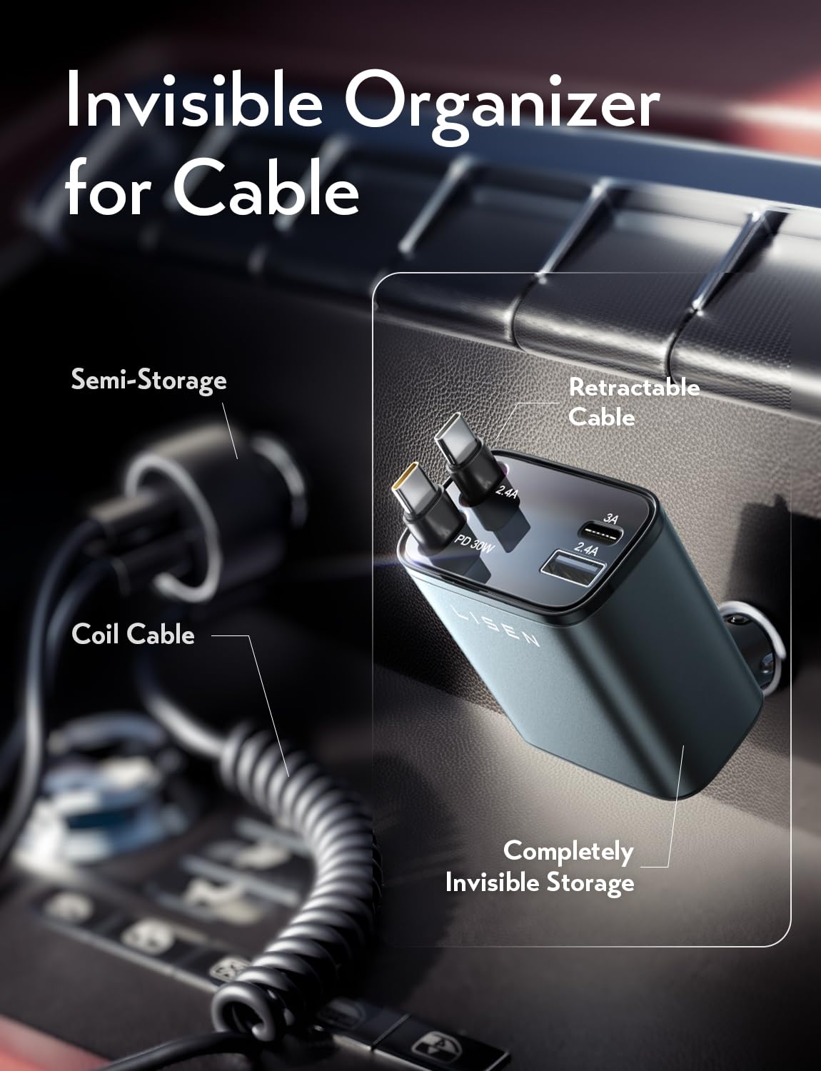 LISEN compact measurements fit in most consoles and dashboards.