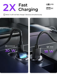 LISEN two-pack car chargers offer convenient spares for multiple vehicles.