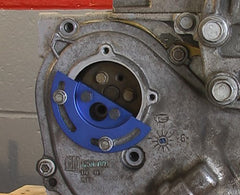 Lisle 13800 tool with half-moon design enabling easy bolt access on water pump