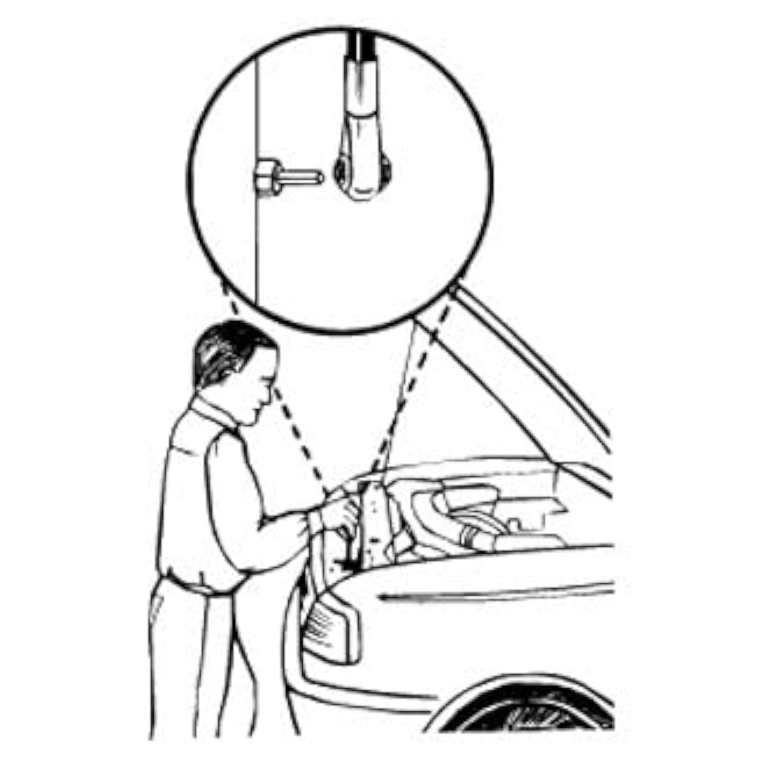 Lisle 14540 tool helps access rear-mounted headlight adjusters in tight Ford spaces