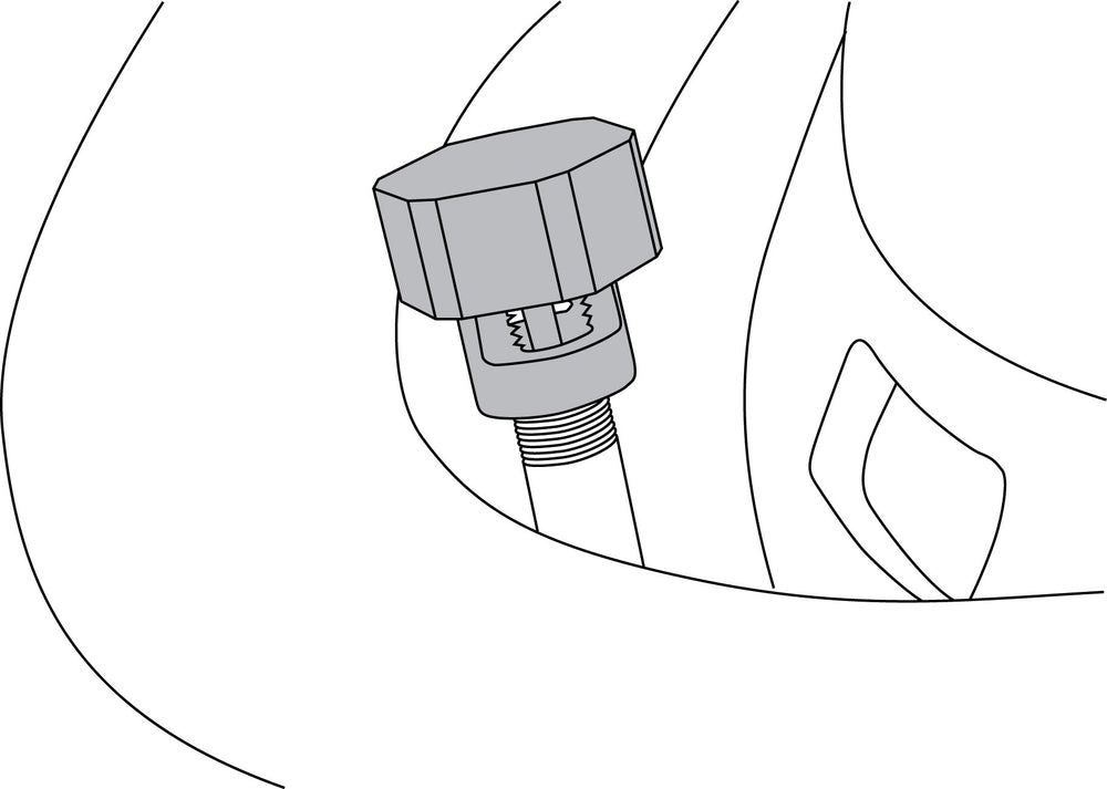 Lisle 19860 Tire Deflator depress-pin-action speeds deflation without removing cores.