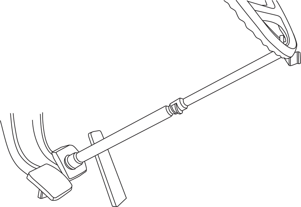 Lisle 21520 pedal depressor braced against seat for support.