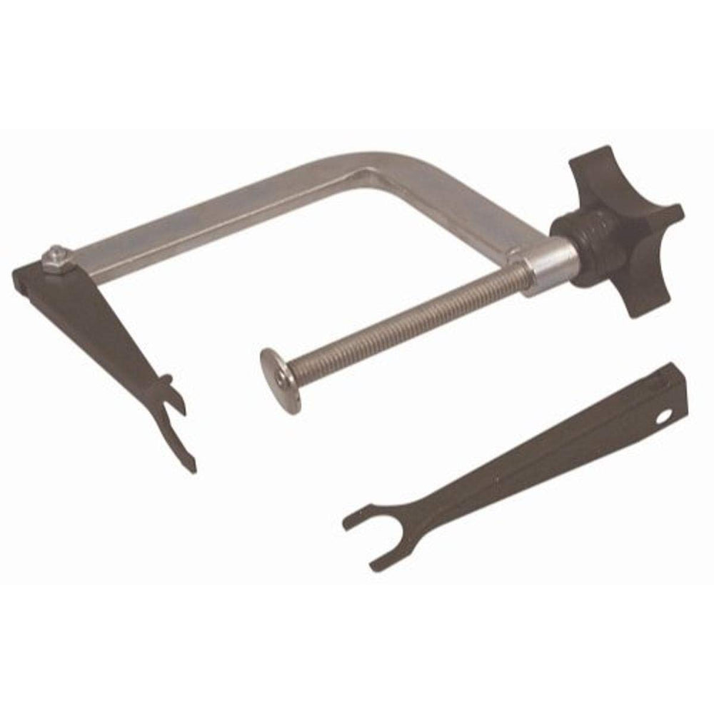 Lisle 23300 valve spring compressor for small engines enables safe, precise valve work.