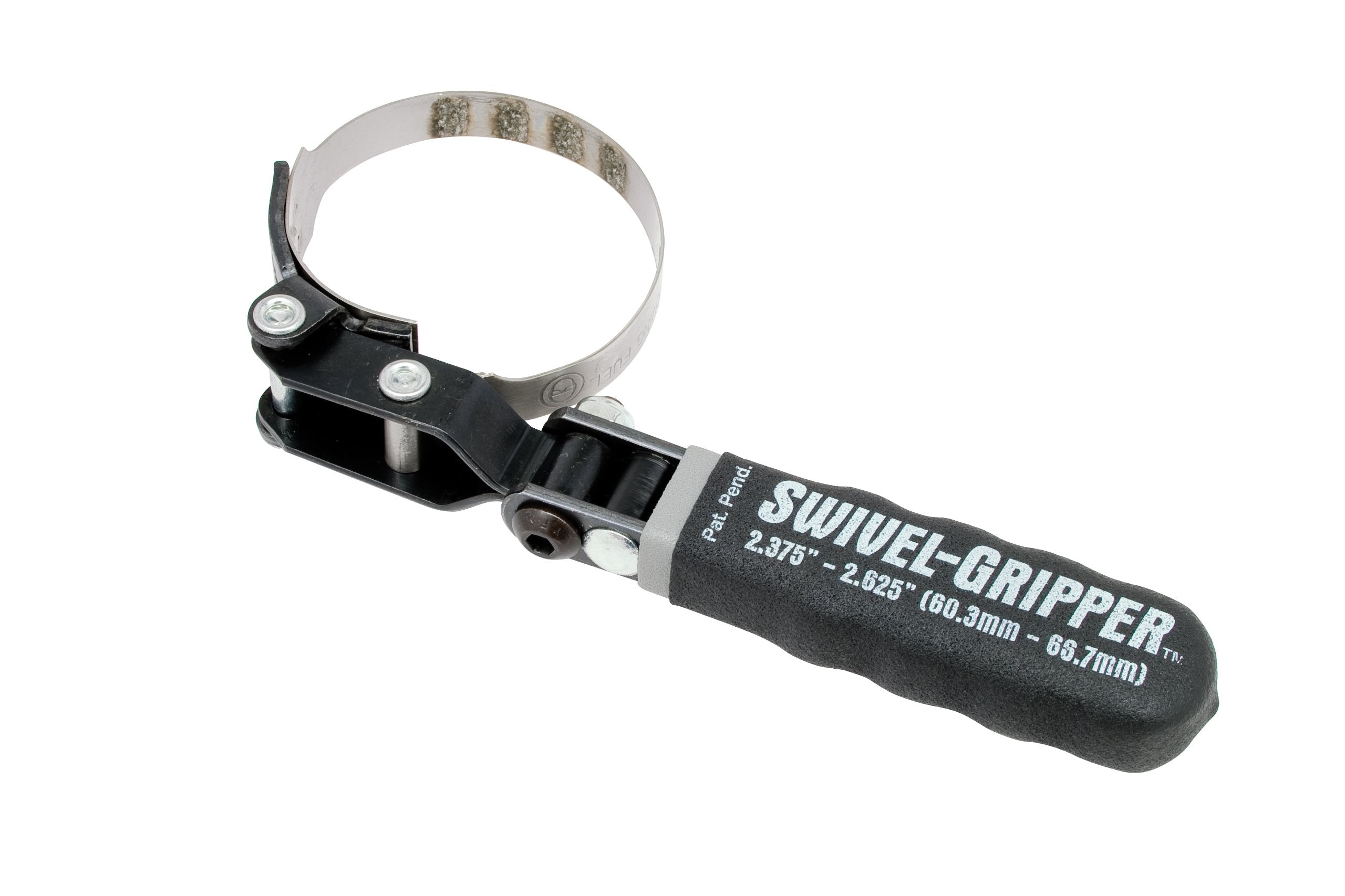 Lisle 57010 oil filter wrench close-up with narrow band grip