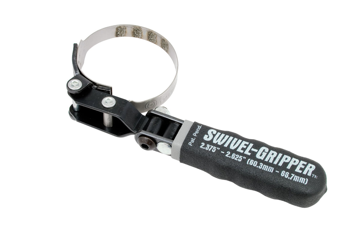 Lisle 57010 oil filter wrench close-up with narrow band grip