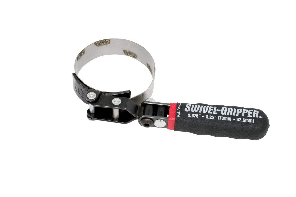 Lisle 57020 oil filter swivel wrench with swiveling handle for tight spaces.