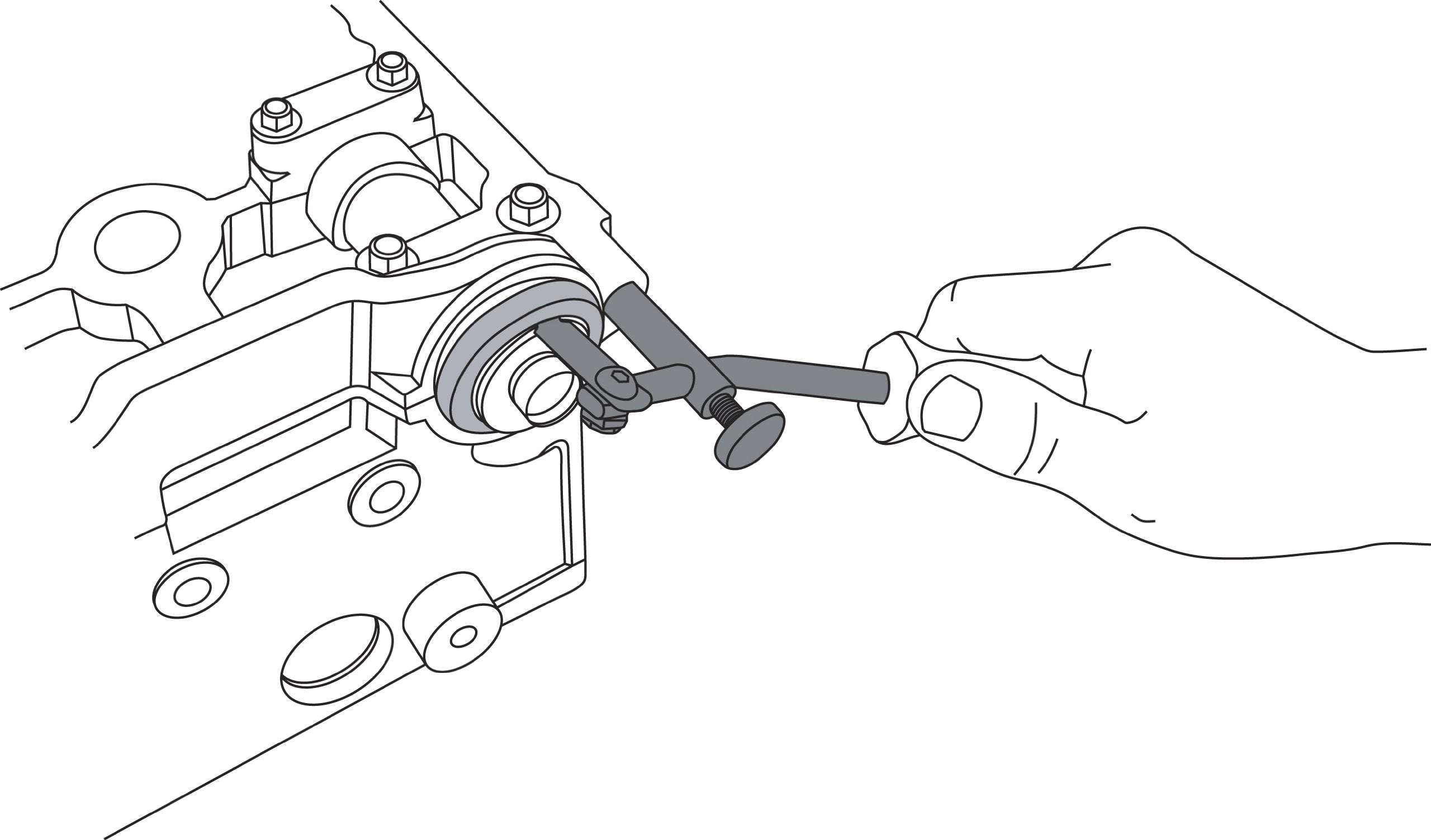 Lisle 58430 shaft in seal puller in-use shows controlled seal extraction.