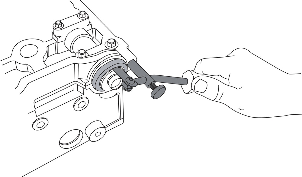 Lisle 58430 shaft in seal puller in-use shows controlled seal extraction.