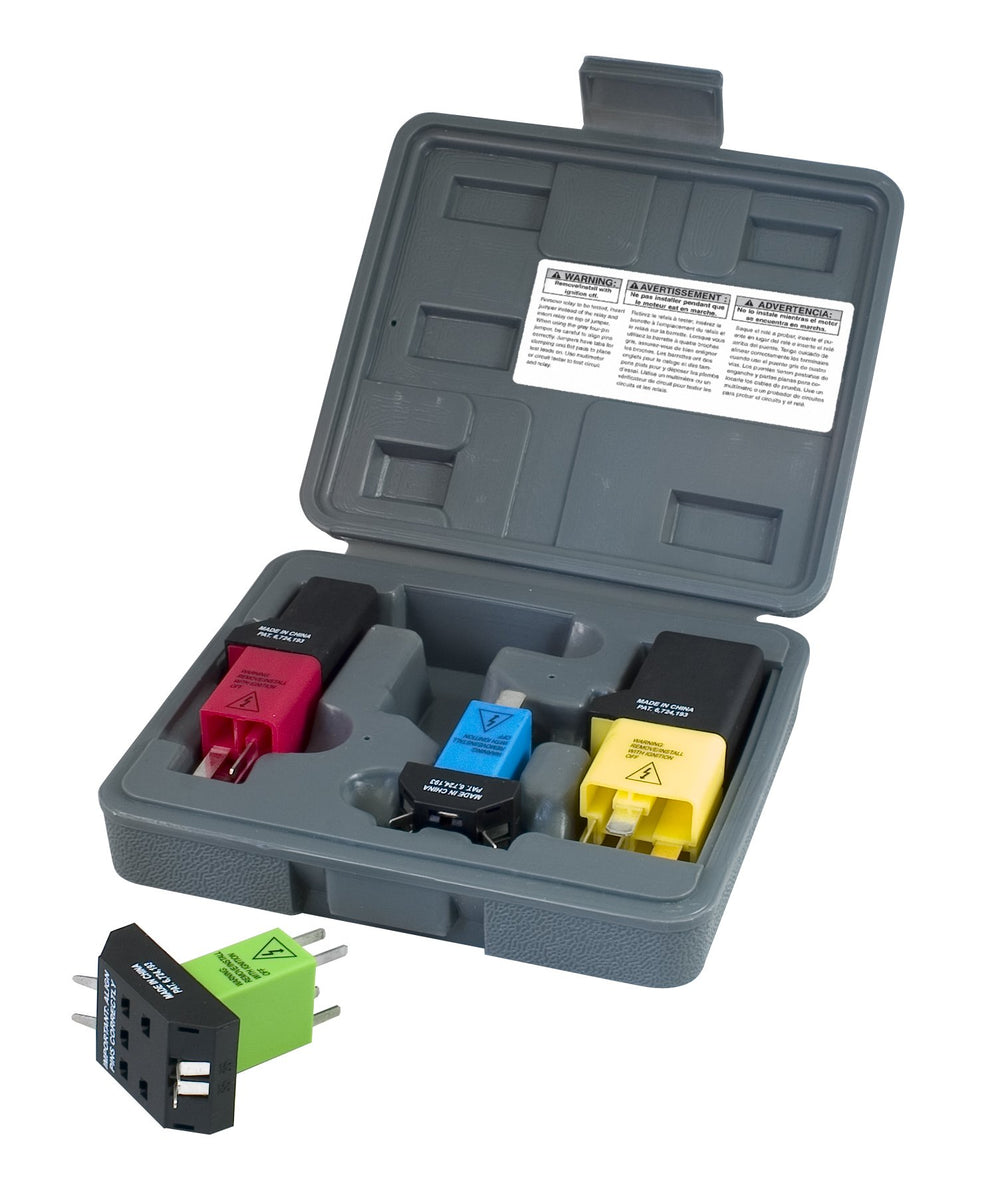 Lisle relay test jumper kit case keeps tools organized for quick diagnostics.