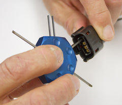 Lisle 57750 blue terminal tool fits Ford applications for versatile use.