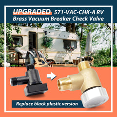 Lisnhlin brass RV check valve with 1/2 inch NPT connections for easy installation