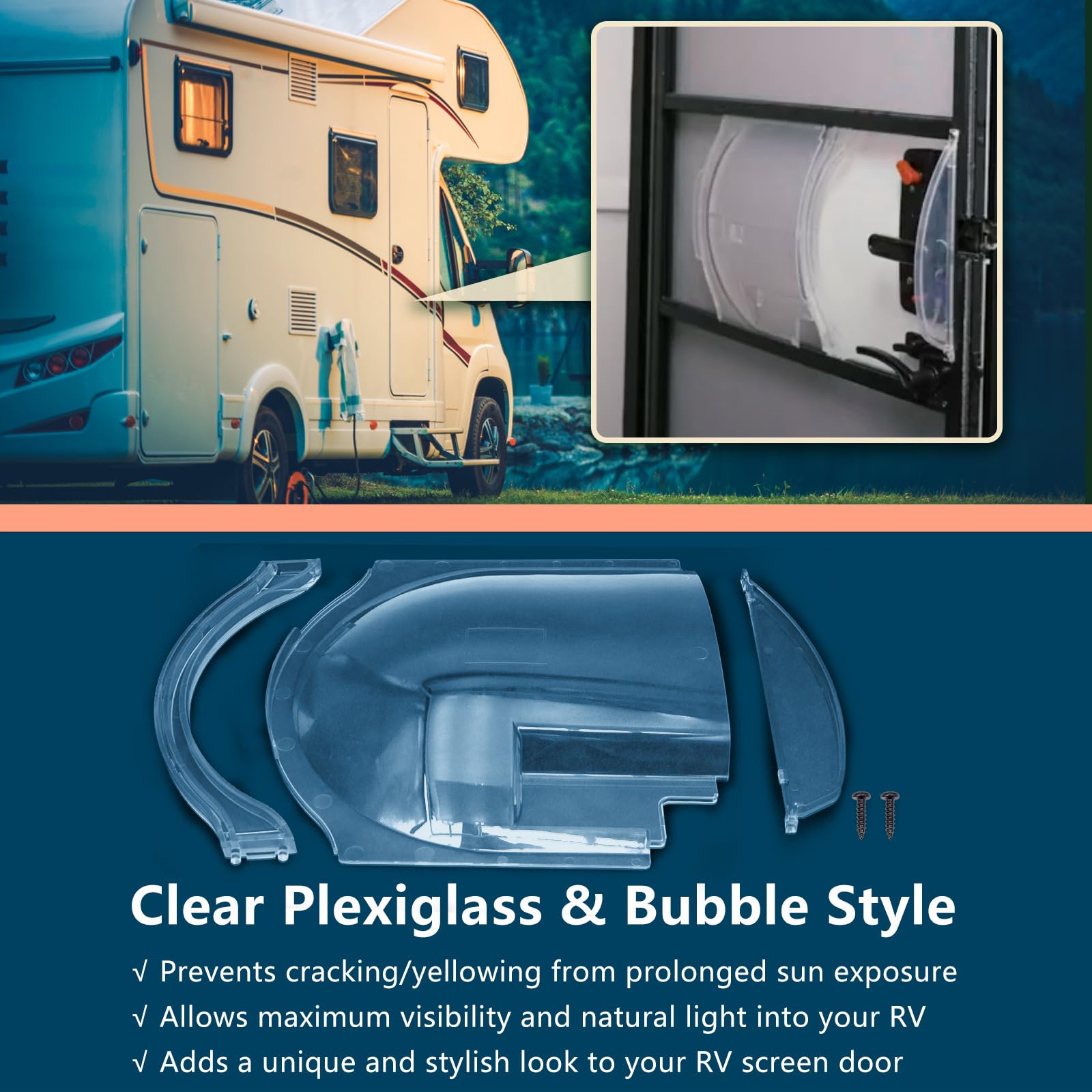 Lisnhlin bubble-style Plexiglass panel delivers bright light entry and style.
