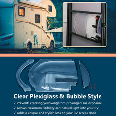 Lisnhlin bubble-style Plexiglass panel delivers bright light entry and style.