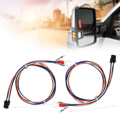 Lisnhlin tow mirrors wiring harness closeup highlights durable ABS housing for long lasting use.