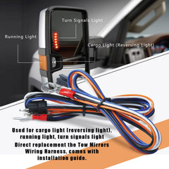 Lisnhlin tow mirrors wiring harness copper wire detail for strong conductivity.