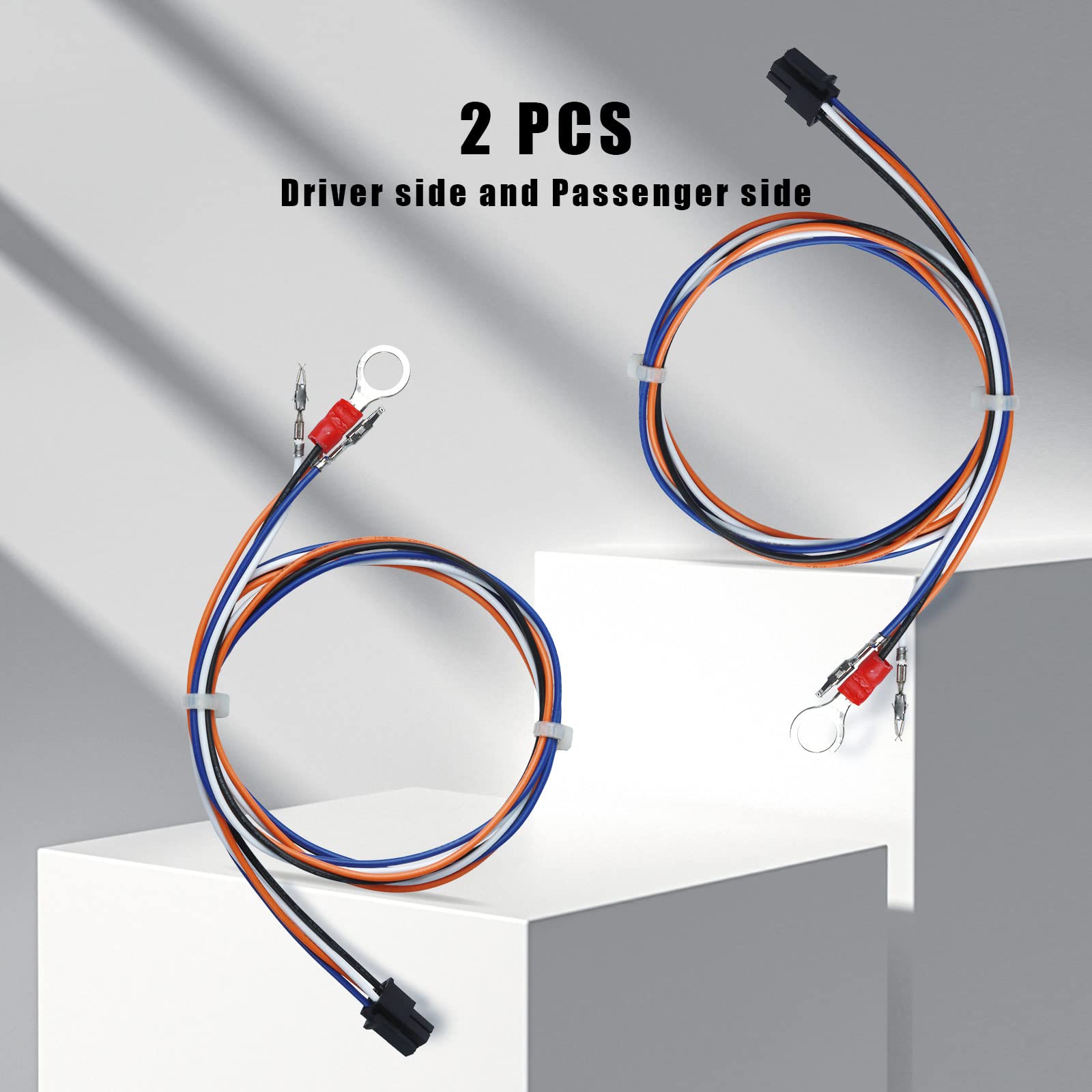 Lisnhlin tow mirrors wiring harness installation view for quick, tool-free replacement.