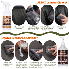 LISRUX leather care kit open packaging showing complete tools.
