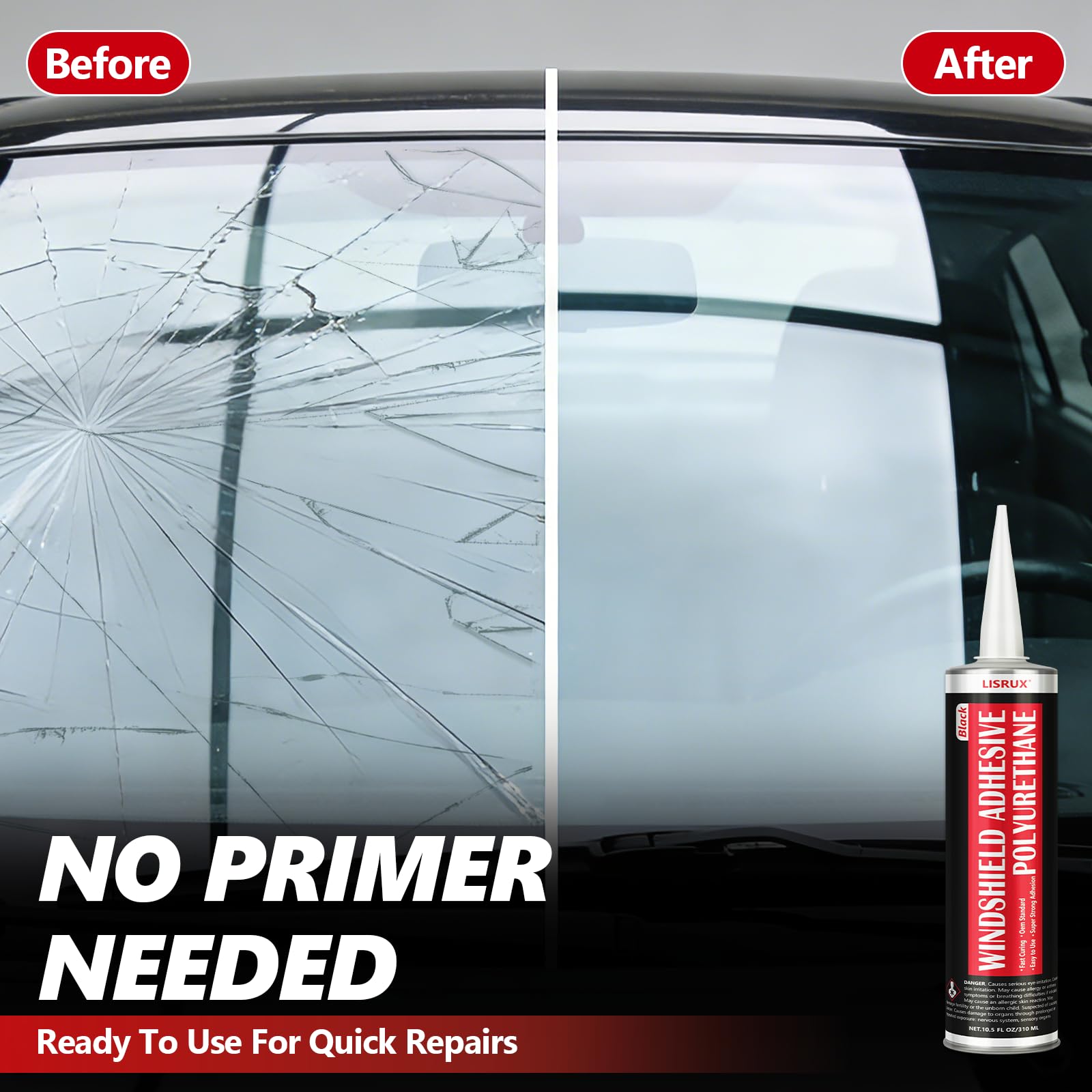 LISRUX no-primer windshield adhesive for quick, clean install