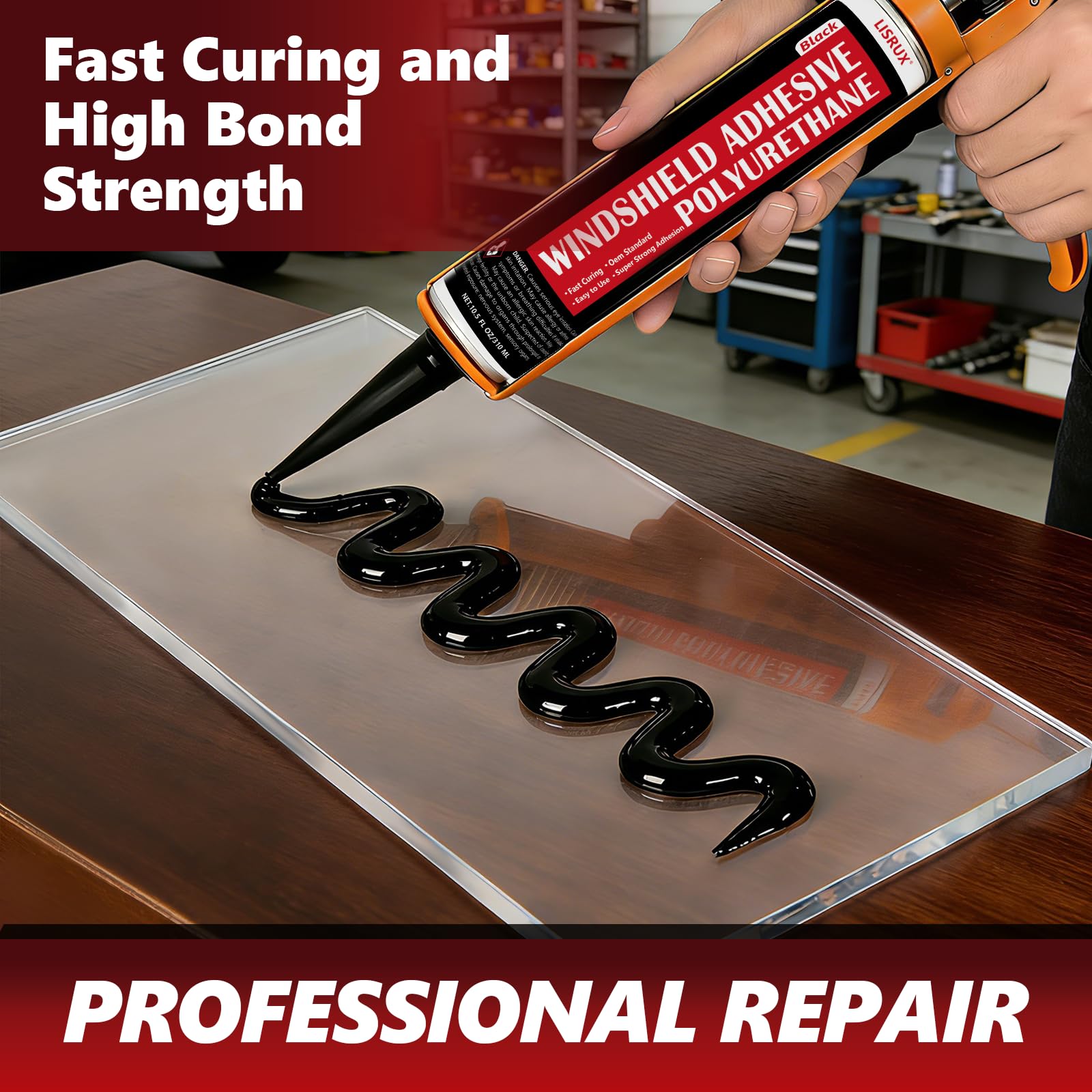 LISRUX windshield sealant application demonstrating easy application