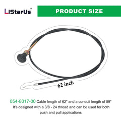 LiStarUs choke cable with Z-bend end, designed for reliable pull operation.