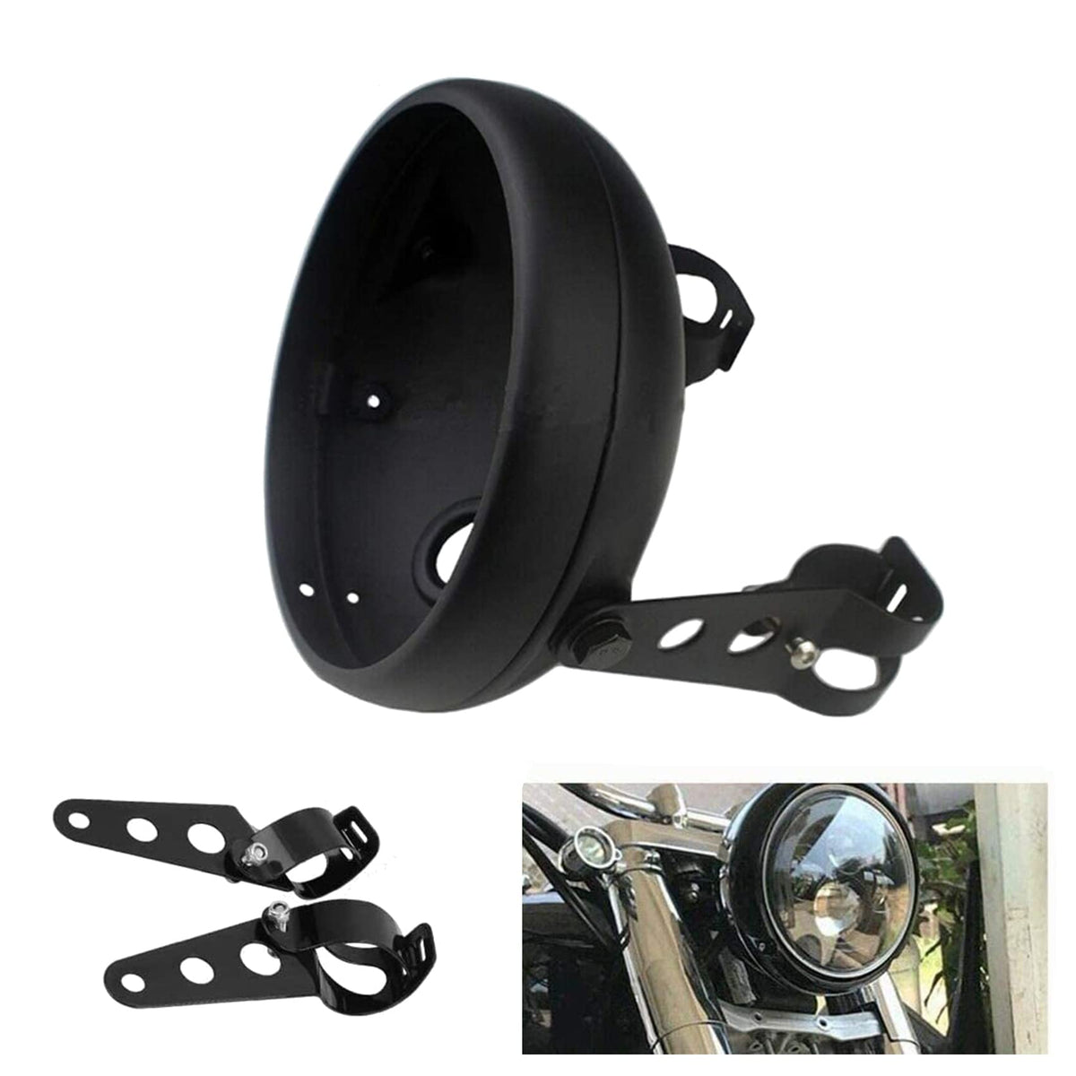 LisylineAuto 7-inch headlight housing bracket for secure fork mounting.