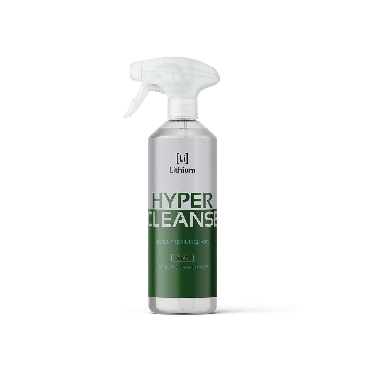 Lithium Hyper Cleanse bottle being poured for quick interior refresh