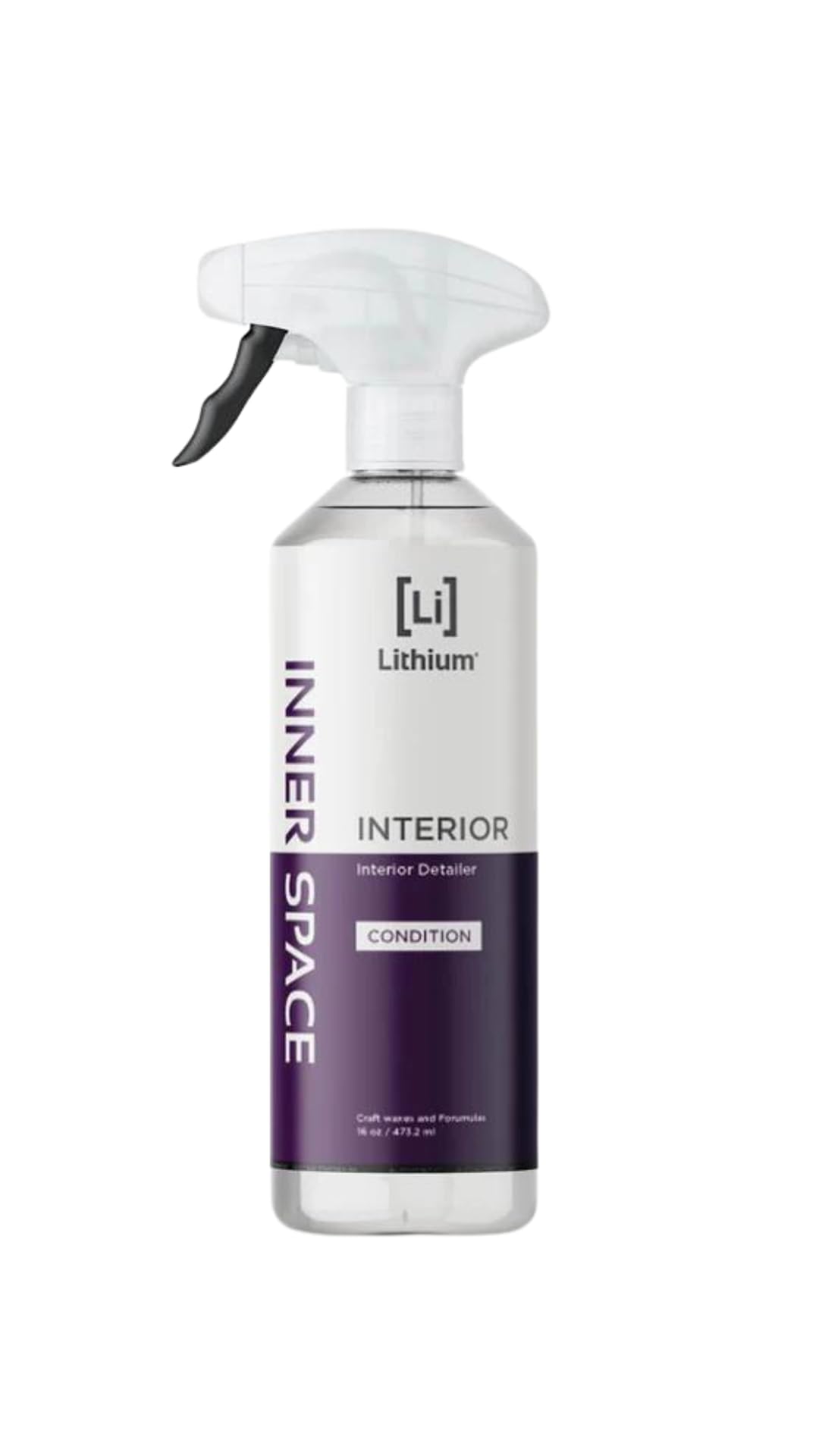 Lithium Inner Space bottle in action cleaning and protecting interior surfaces.