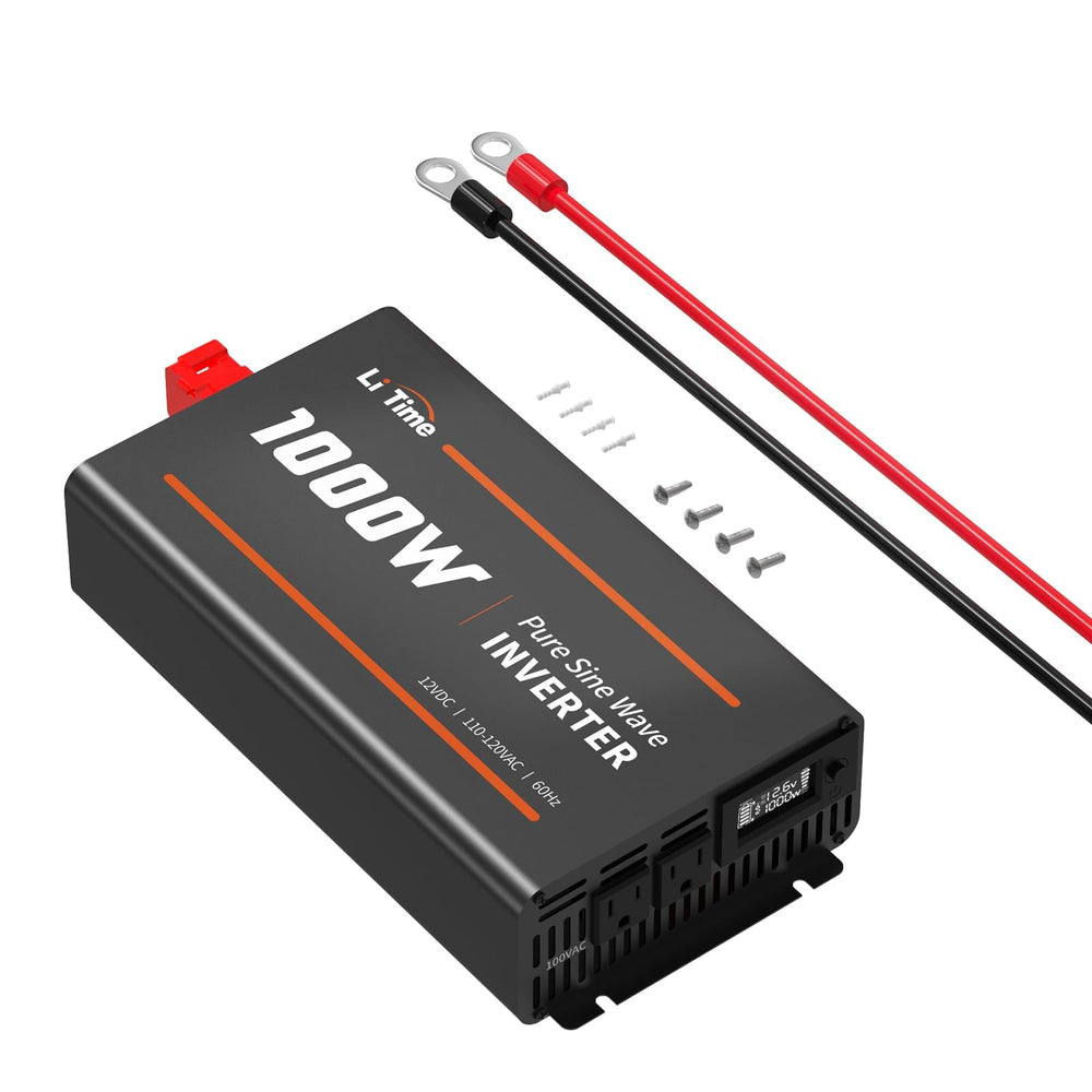 Litime 1000W pure sine wave inverter front view powering home and RV