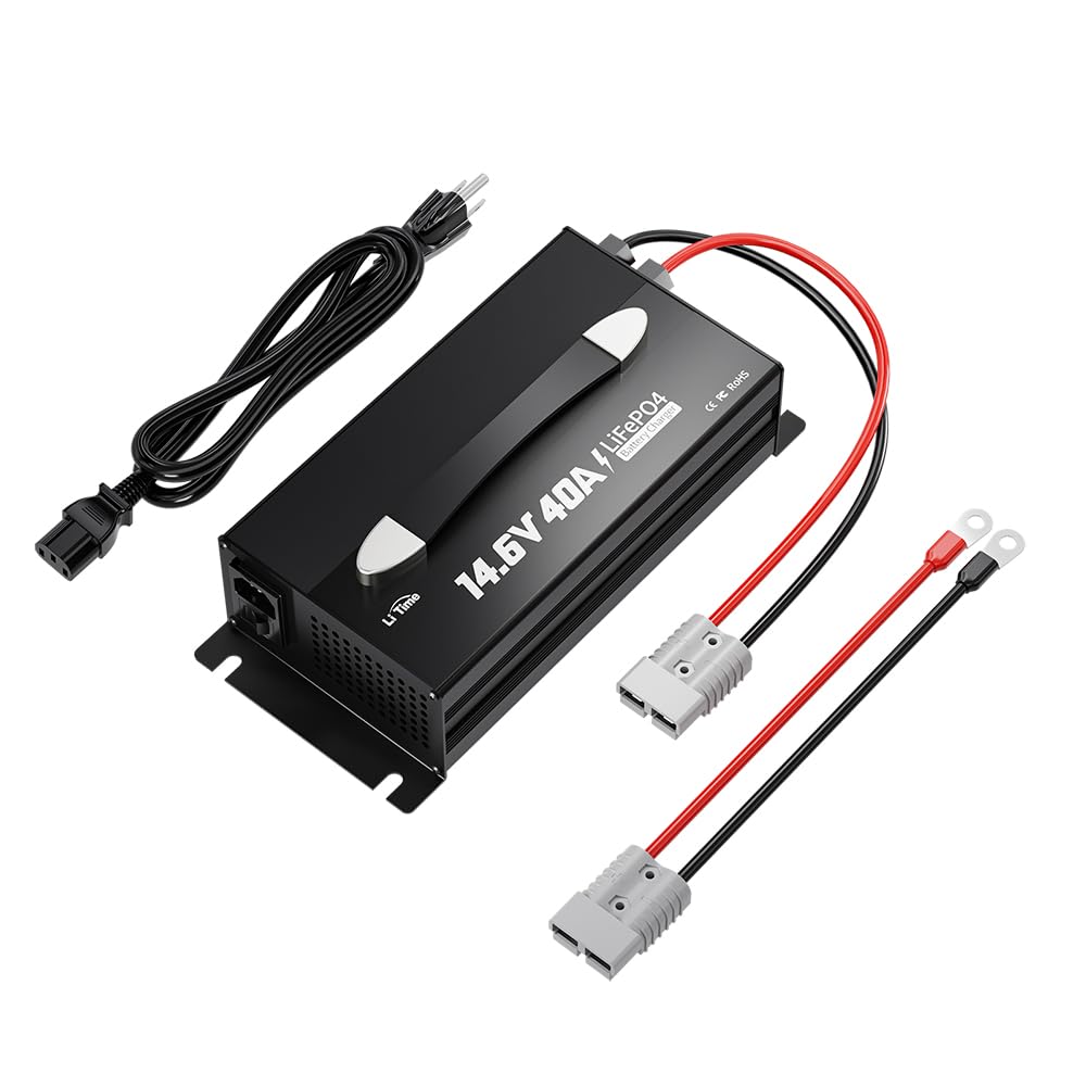 Litime 14-6V charger front view with compact mountable design for RV setups