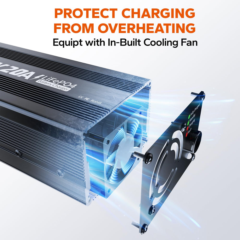 LitTime charger shown in RV or off-grid system setup.