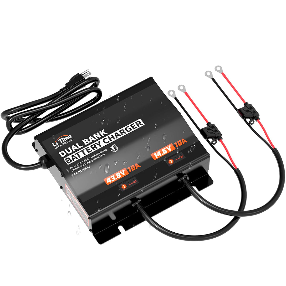 Litime dual-channel charger powers 12V and 36V LiFePO4 batteries for faster prep.