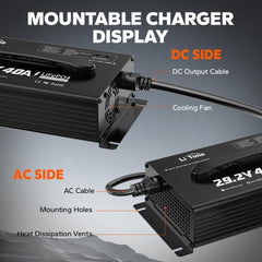 Litime LED indicators display charging status and battery condition clearly.