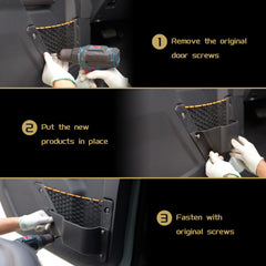 Litmiracle bronco storage box mounted on door for easy access to items.