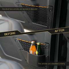 Litmiracle front door side organizer closeup showing compact storage benefits.